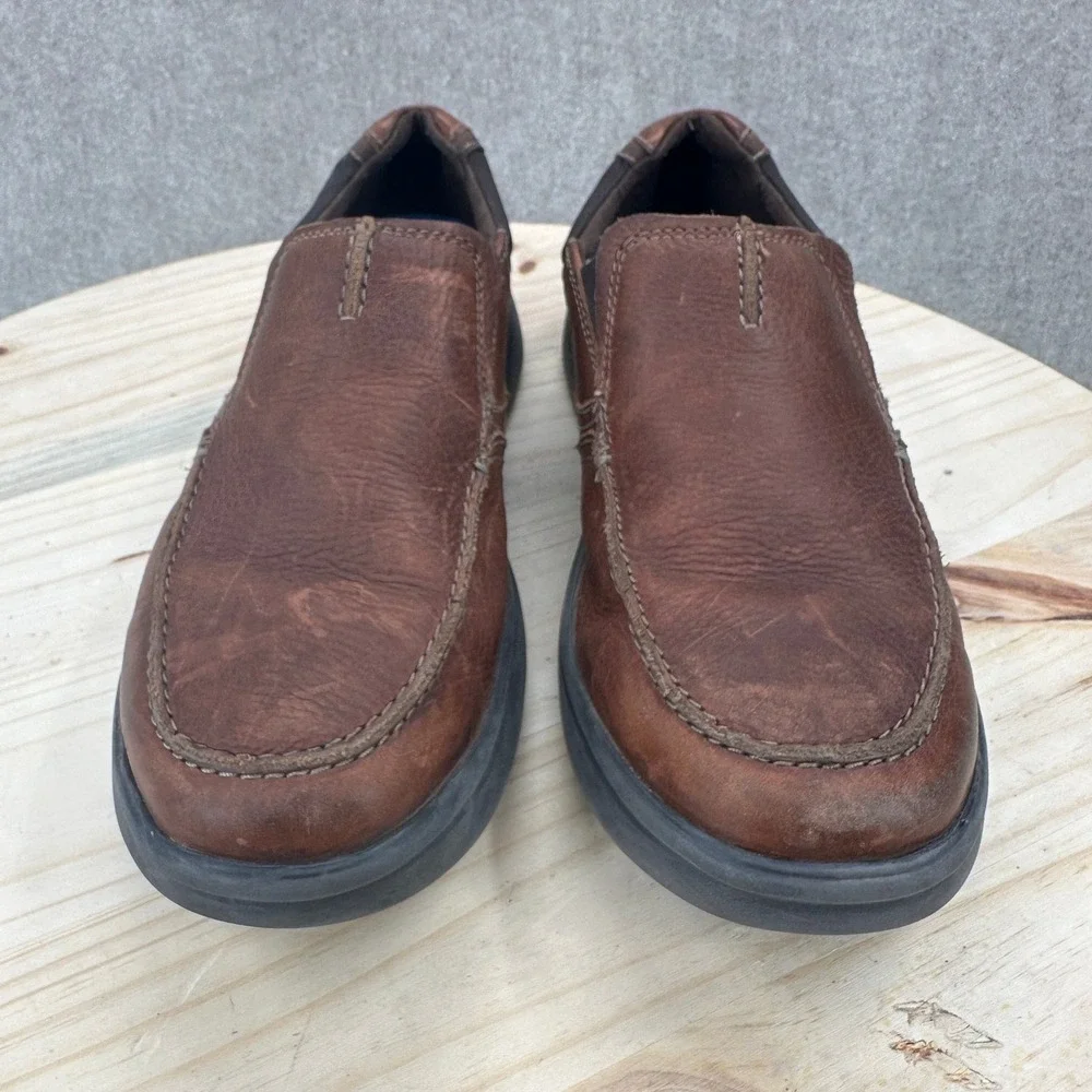 Clarks Bradley Step Loafers Mens 12 Brown Leather Comfort Casual Slip On Shoes